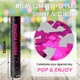 Pemuise pink confetti shooter for indoor outdoor celebrations