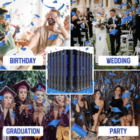 PEMUISE blue confetti cannons come in bulk for bigger gatherings.