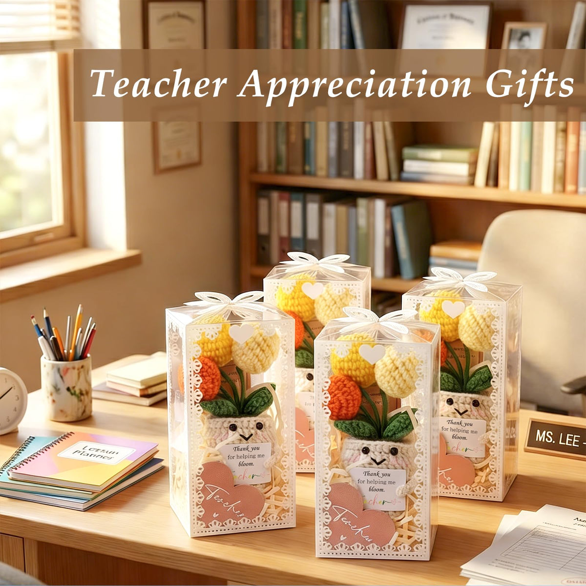 Pengtai crystal keychains with uplifting messages for teachers
