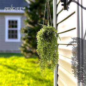 PENGYEE artificial hanging plant leaves with vibrant green veining for living spaces