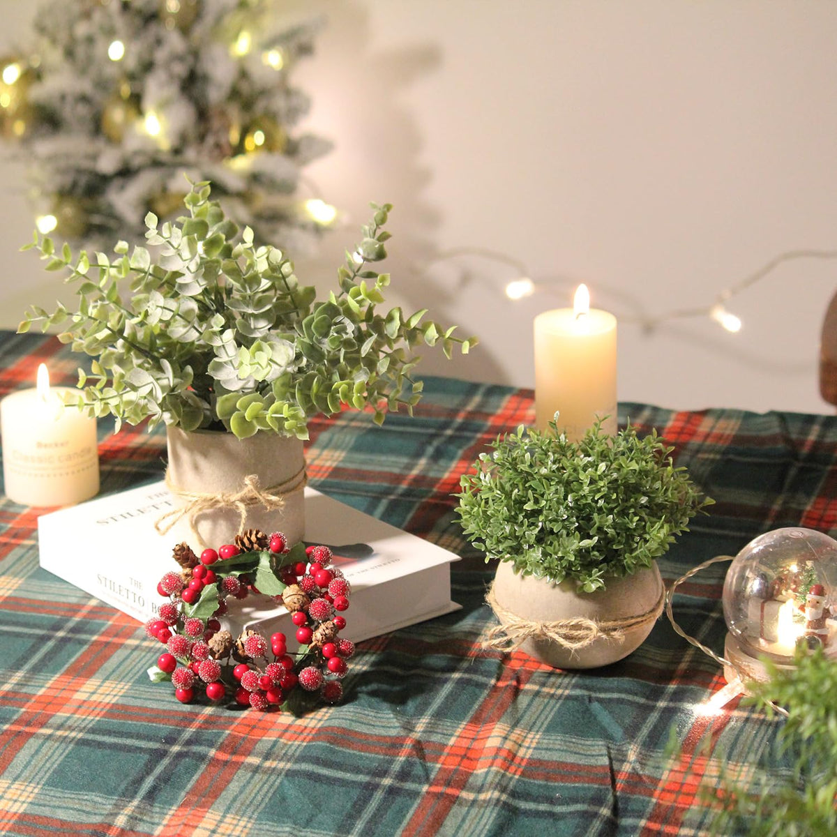 PENGYEE eucalyptus-style mini plants add year-round greenery to shelves