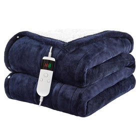 Pengzhu electric blanket close-up shows plush soft flannel and sherpa texture for cozy warmth