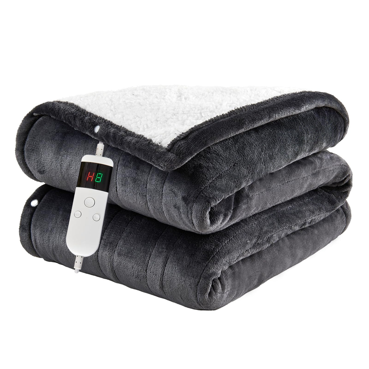 PENGZHU ELECTRIC BLANKET throw on bed provides cozy warmth for chilly nights.