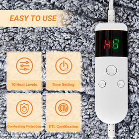Pengzhu Technology heated blanket with sherpa lining for ultra-soft warmth.