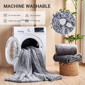 Pengzhu Technology heated blanket on sofa provides quick warmth.