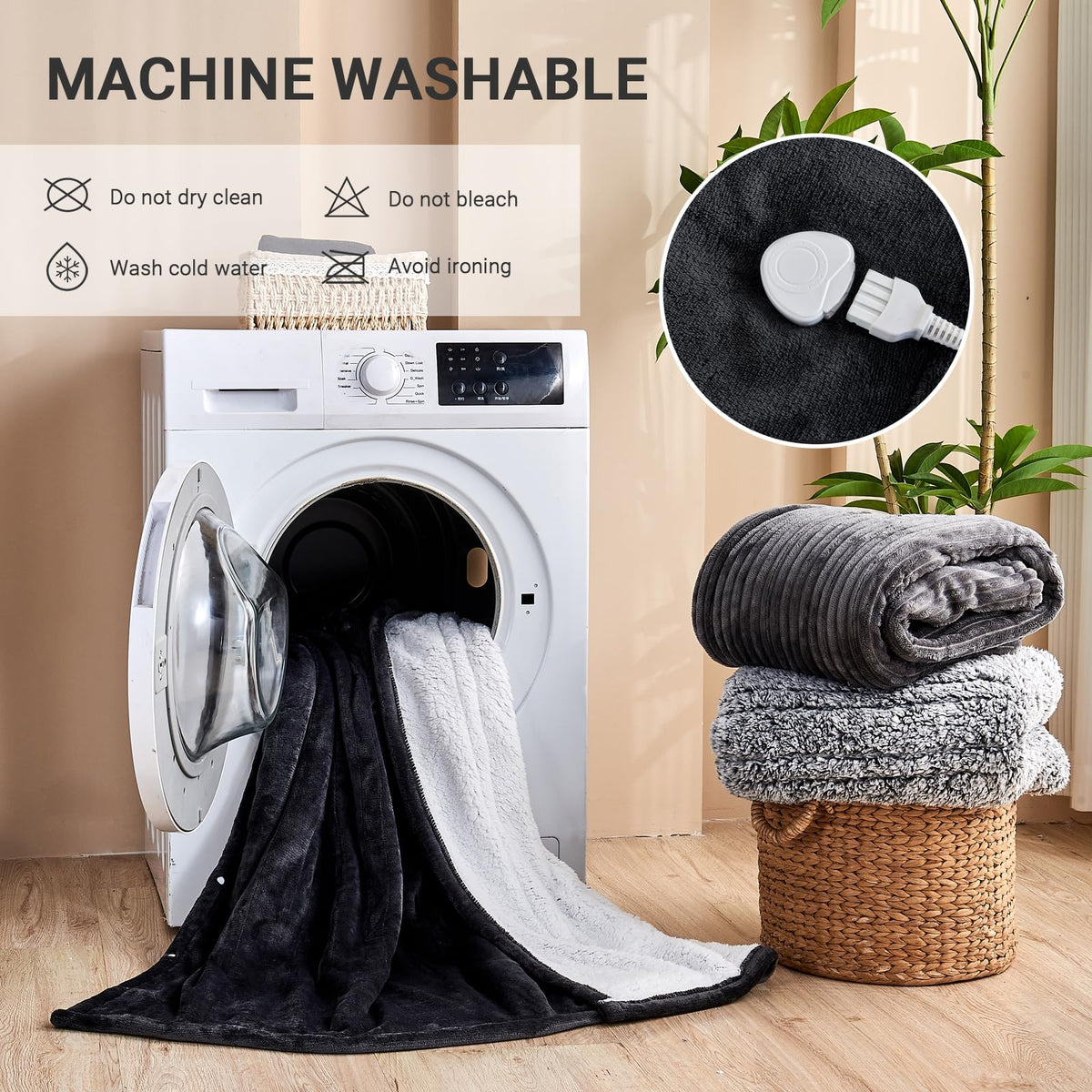 Machine washable design with detachable controller