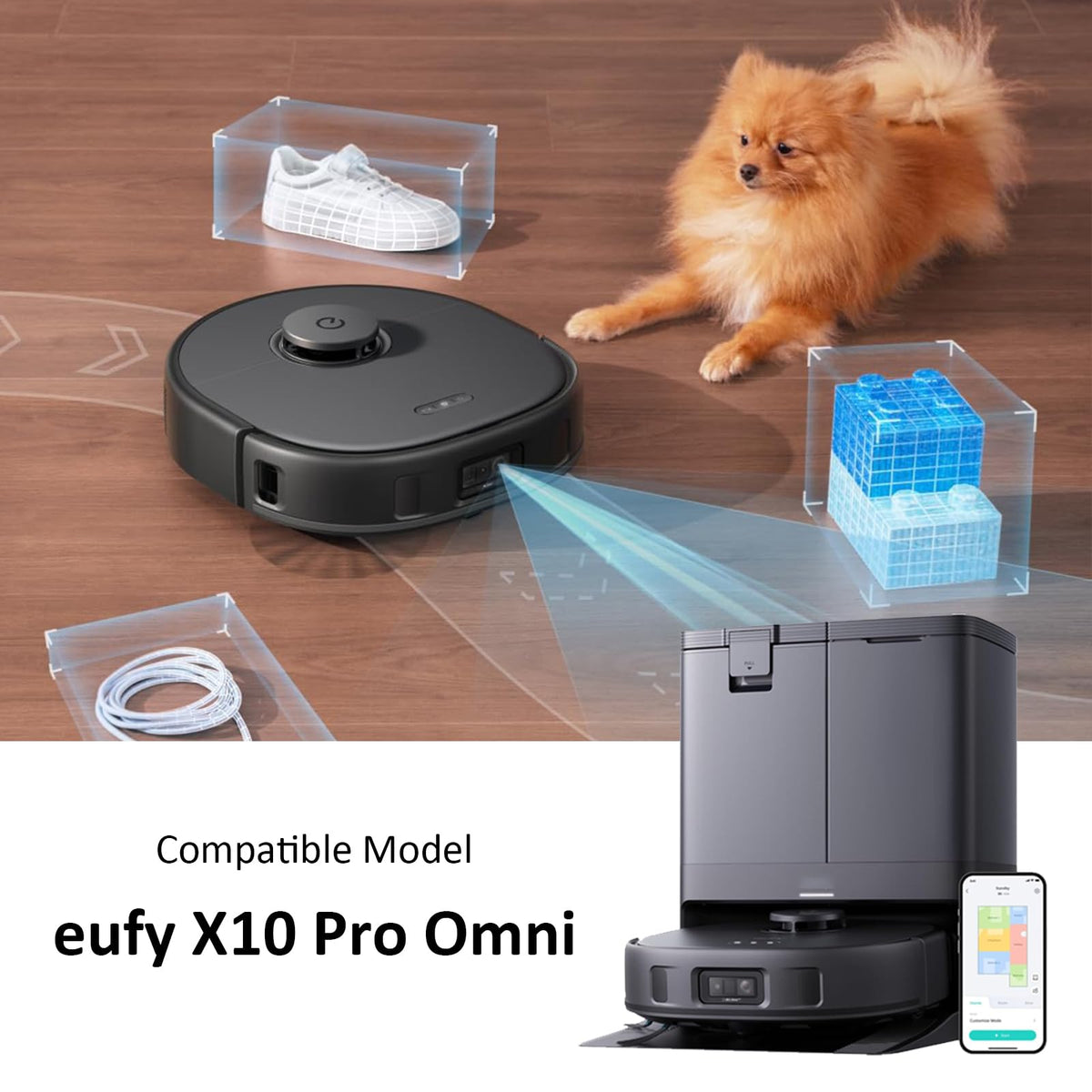 Penkineer eufy X10 Pro Omni side brush replacements for edge cleaning efficiency.