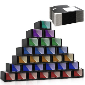 Peohud 25-pack black hat box with window, front view for easy display.