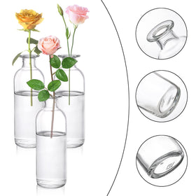 Peohud 12-pack glass bud vases ideal for wedding centerpiece ideas.