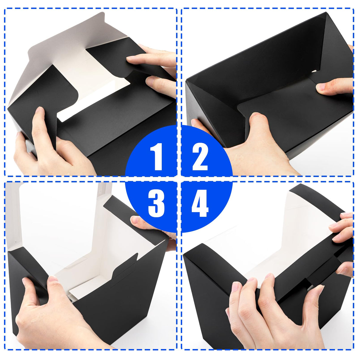 Peohud foldable hat box in four steps, easy on-the-go setup.