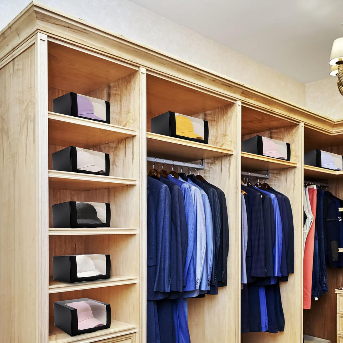 Peohud hat storage organizer for various hat styles and sizes.