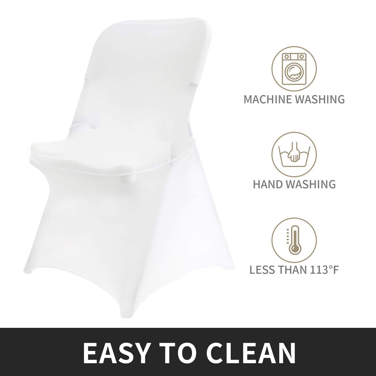 Peomeise chair cover white easy-install for quick event styling.
