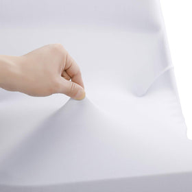 Peomeise chair cover white with elastic feet pockets for secure fit.