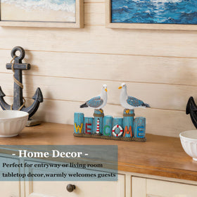 PepFurSt lifebuoy accent statue with seagull, inviting entrance displays