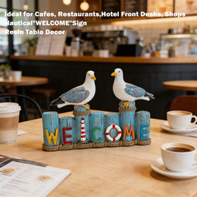 PepFurSt nautical garden decor with seagulls and weathered finish