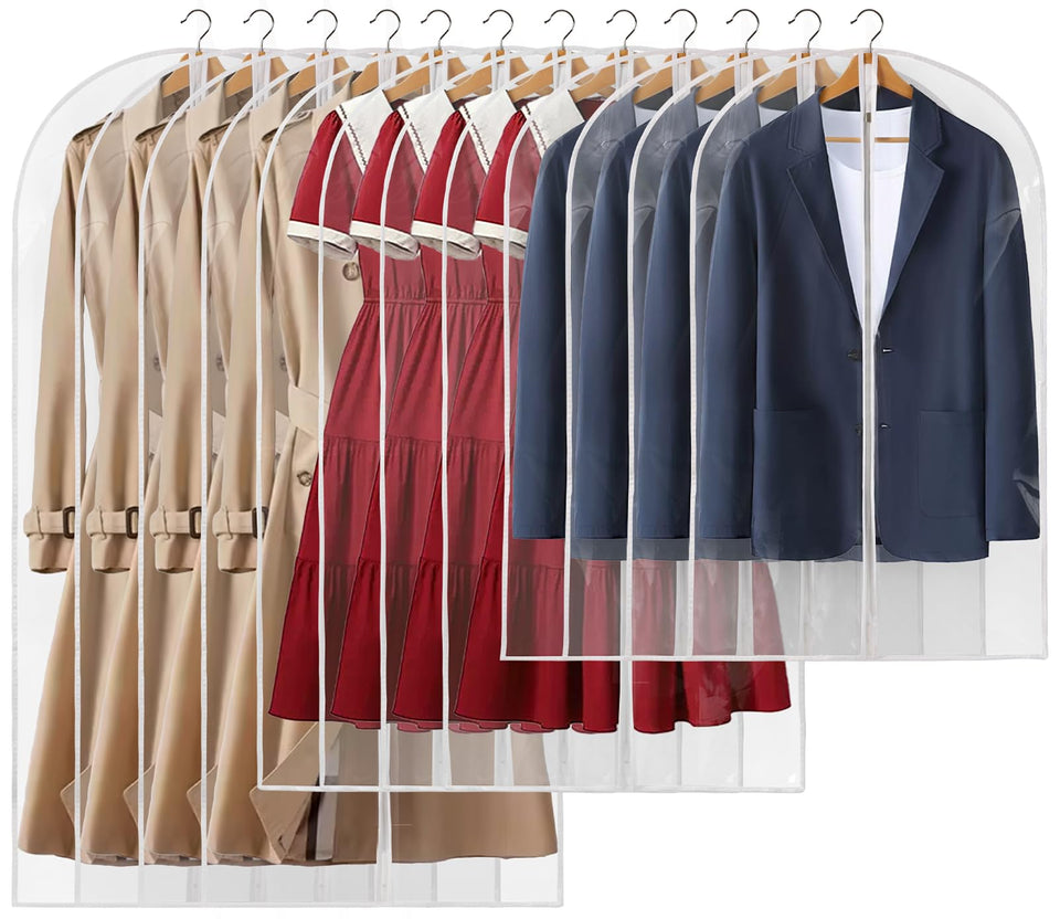 Perber all-clear garment bag 24x40 shows easy outfit selection and dust protection.