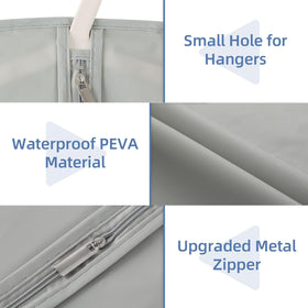Perber smooth stainless zipper provides reliable, easy access to stored clothes.