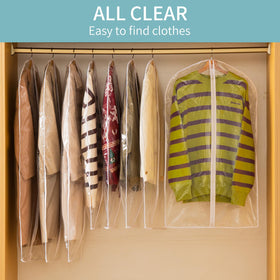 Perber all clear garment bag features a transparent window for quick outfit selection.