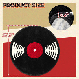 Percozzi vinyl record bath mat plush texture closeup emphasizing absorbent microfiber