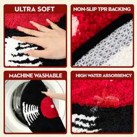 Percozzi vinyl record bath mat top view highlighting retro design and plush feel