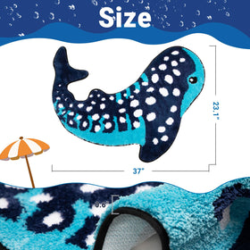 Percozzi Whale Shark bath rug texture detail captures luxurious 0.6-inch pile underfoot