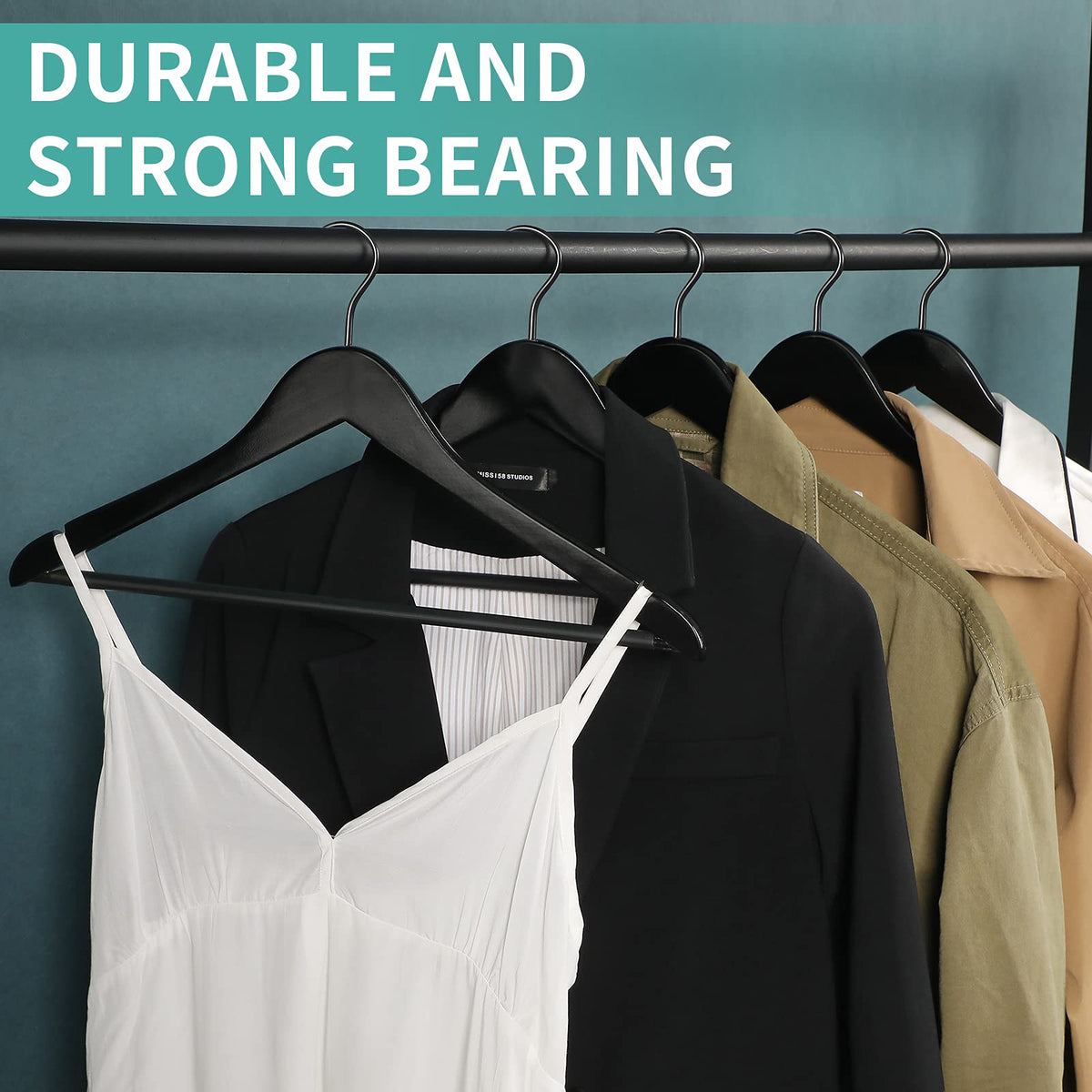 Perfecasa all-black set creates a cohesive, high-end closet look