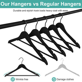 Perfecasa hangers feature built-in pants bar keeps trousers secure