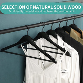 Perfecasa wood hangers close-up grain reveals premium craftsmanship