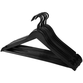 Perfecasa solid wood hangers front view showcases organized closet setup