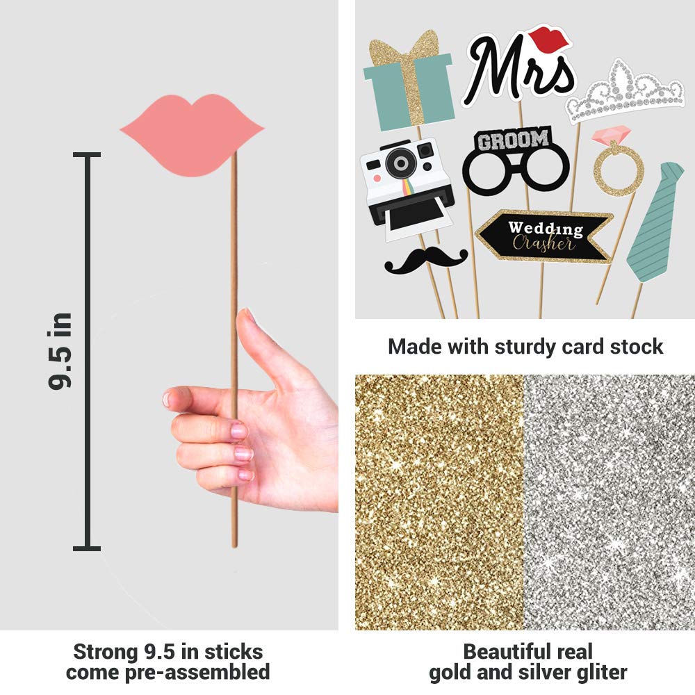 Perfect Occasion gold glitter sign enhances ceremony photo moments