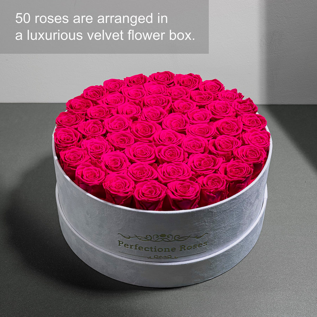 Perfectione Roses fifty-piece preserved bouquet for elegant gifts and sustained color