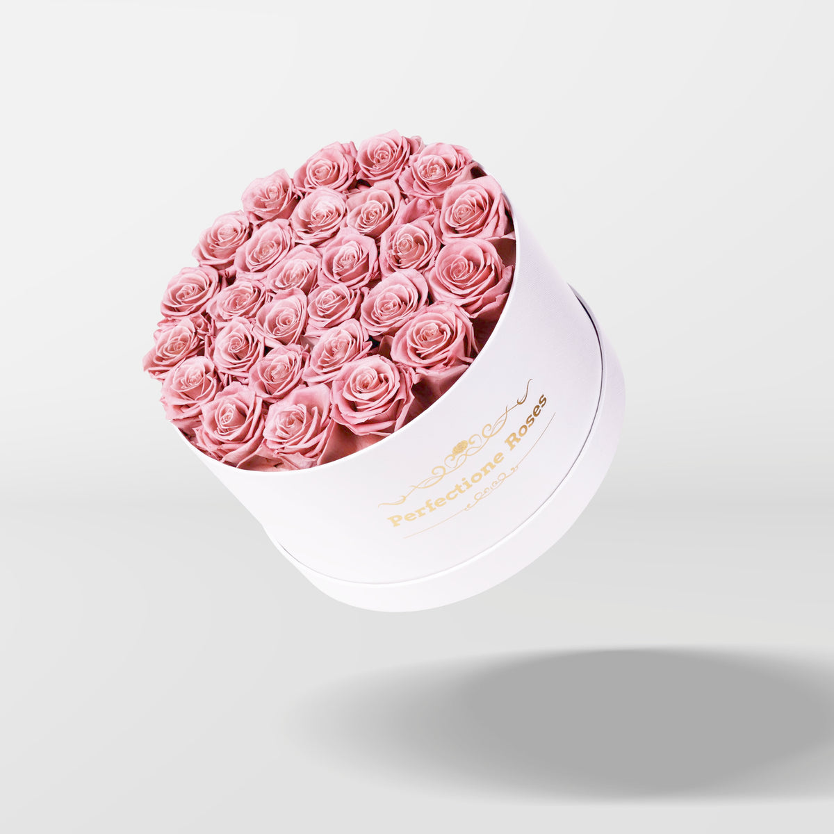 Perfectione Roses handmade box detail highlights artisan craftsmanship in dusty tones.