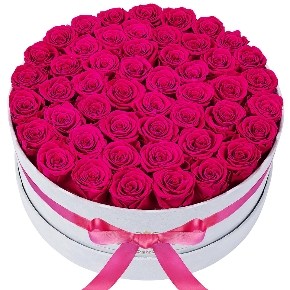 Perfectione Roses radiant pink velvet box preserved roses ideal for lasting home decor