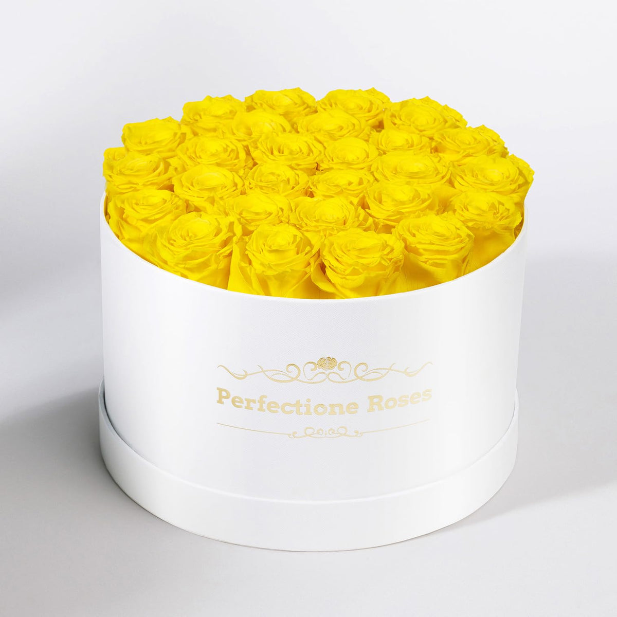 Perfectione Roses yellow preserved rose in an elegant gift box for special occasions