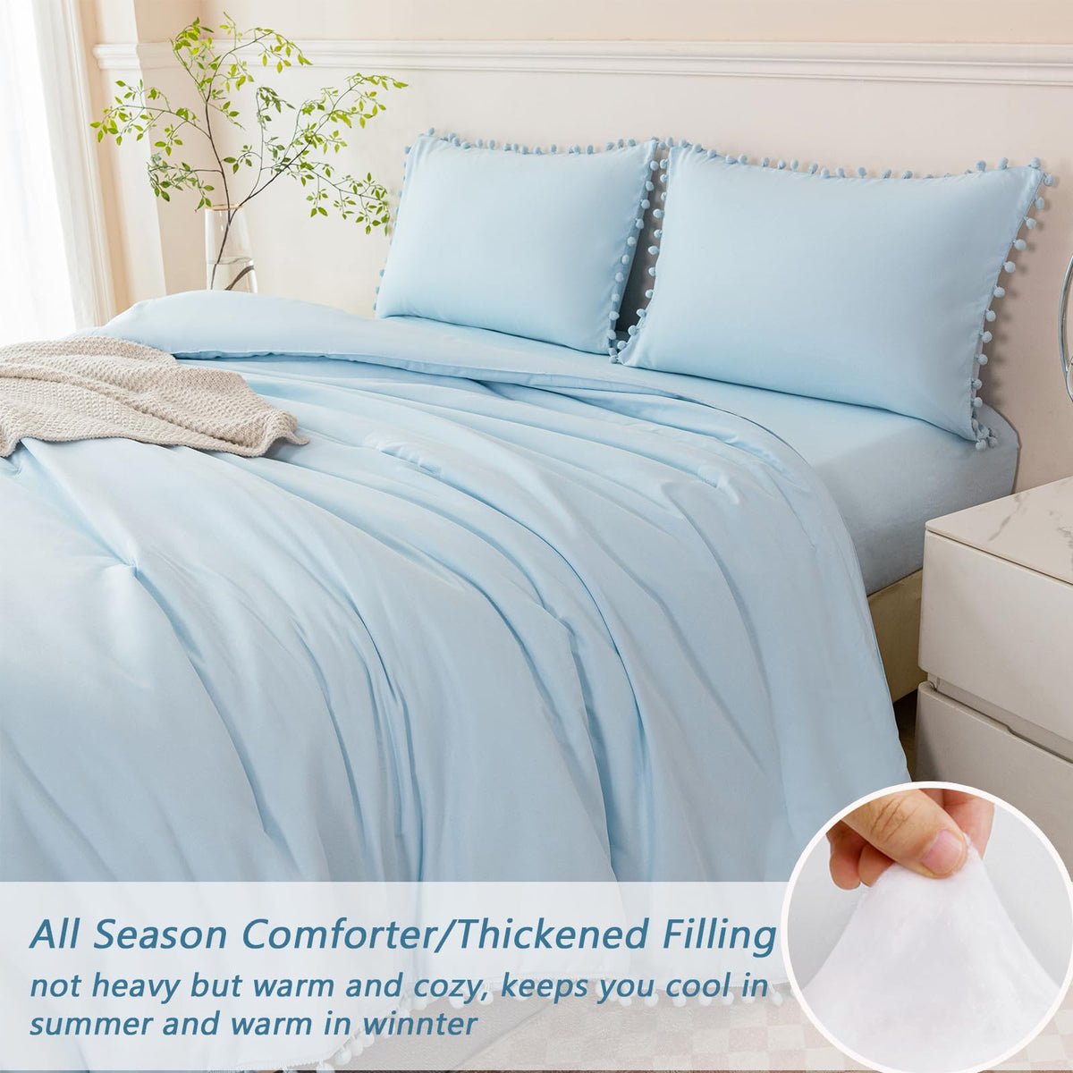 PERFEMET bed-in-a-bag twin set offers a complete coordinated look.