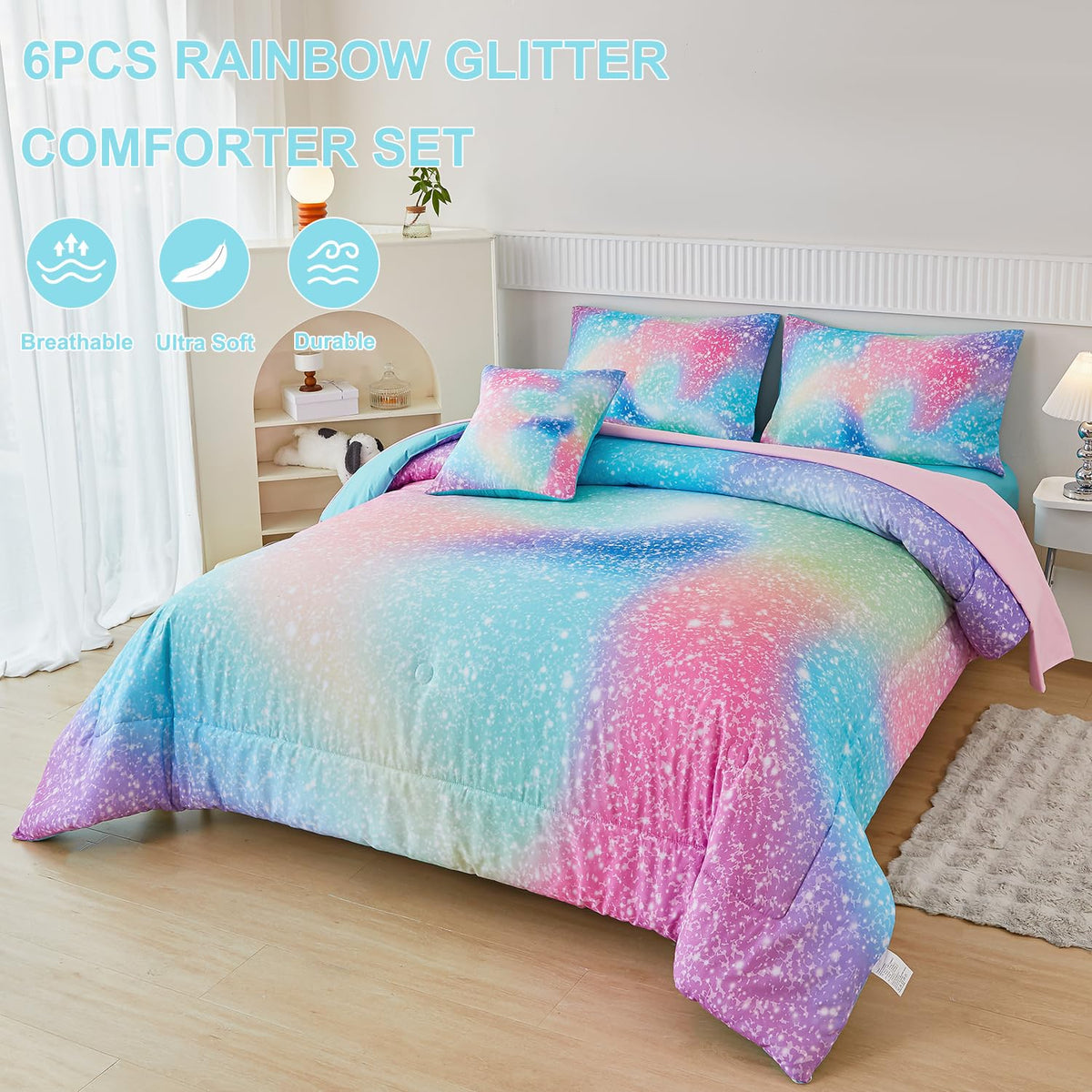 Perfemet soft polyester microfiber comforter closeup feels light and cozy.