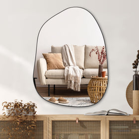 PERFNIQUE irregular wall mirror 32x24 full-face reflection for entryways.