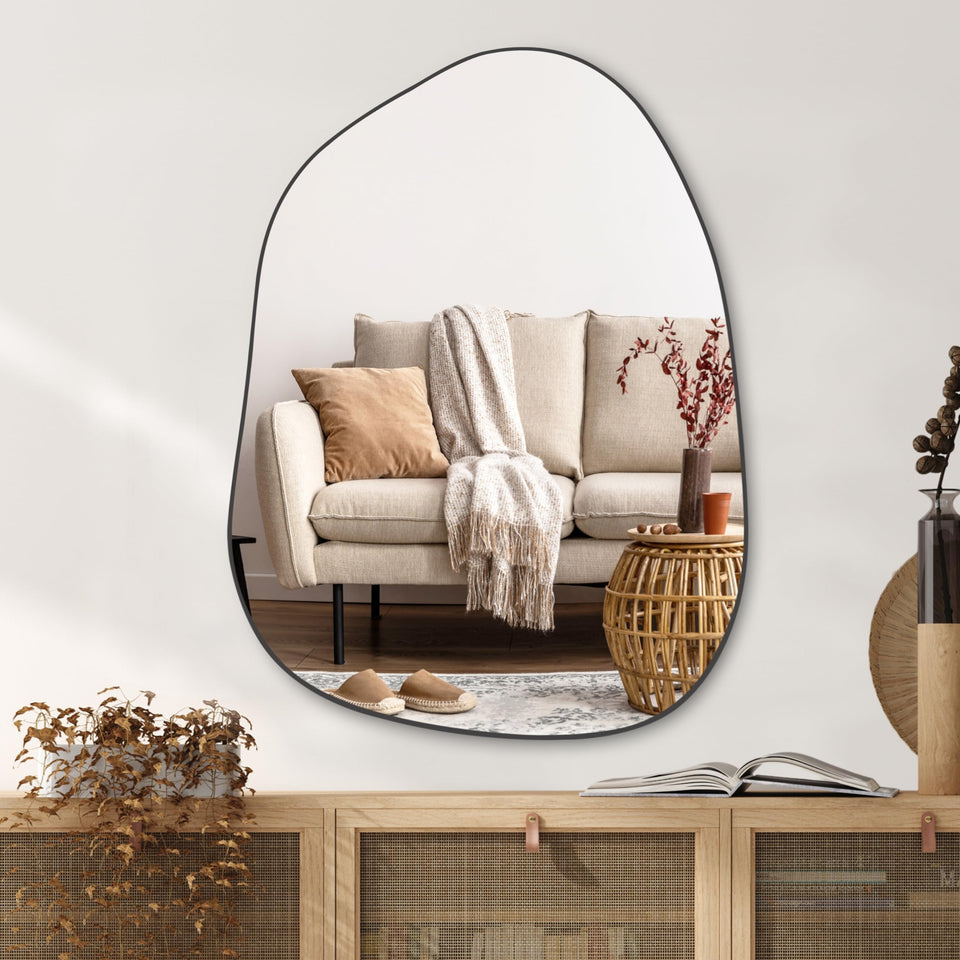 PERFNIQUE irregular wall mirror 32x24 full-face reflection for entryways.