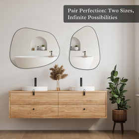 PERFNIQUE wall-mount vanity mirror versatile vertical or horizontal hanging.