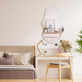 PERFNIQUE durable frameless wall mirror combines durability with sleek cloud design