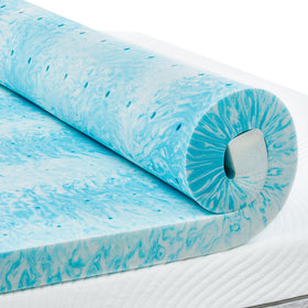 PERLECARE 3-Inch Full Memory Foam Topper in packaging demonstrates easy setup and expansion.