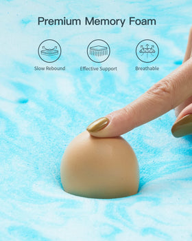 PERLECARE topper unrolled on bed showing plush surface and full-body support.