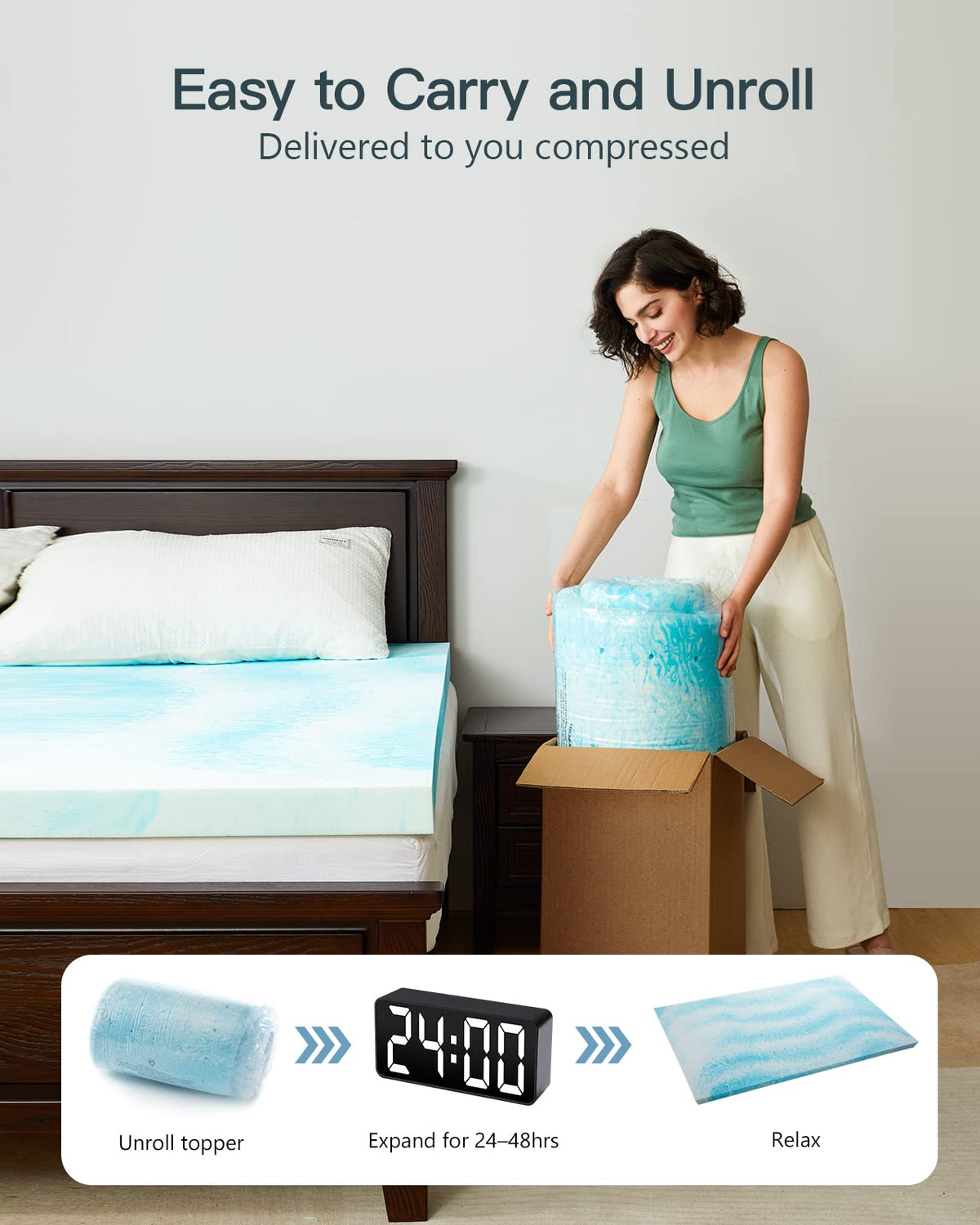 PERLECARE dorm room essentials blue topper on a bed in a dorm