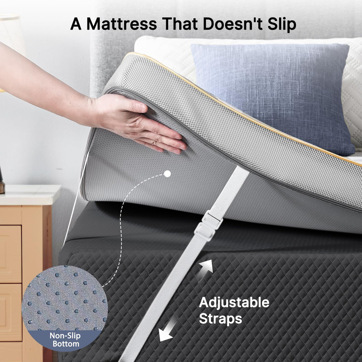 PERLECARE Topper Queen removable cover is machine-washable.