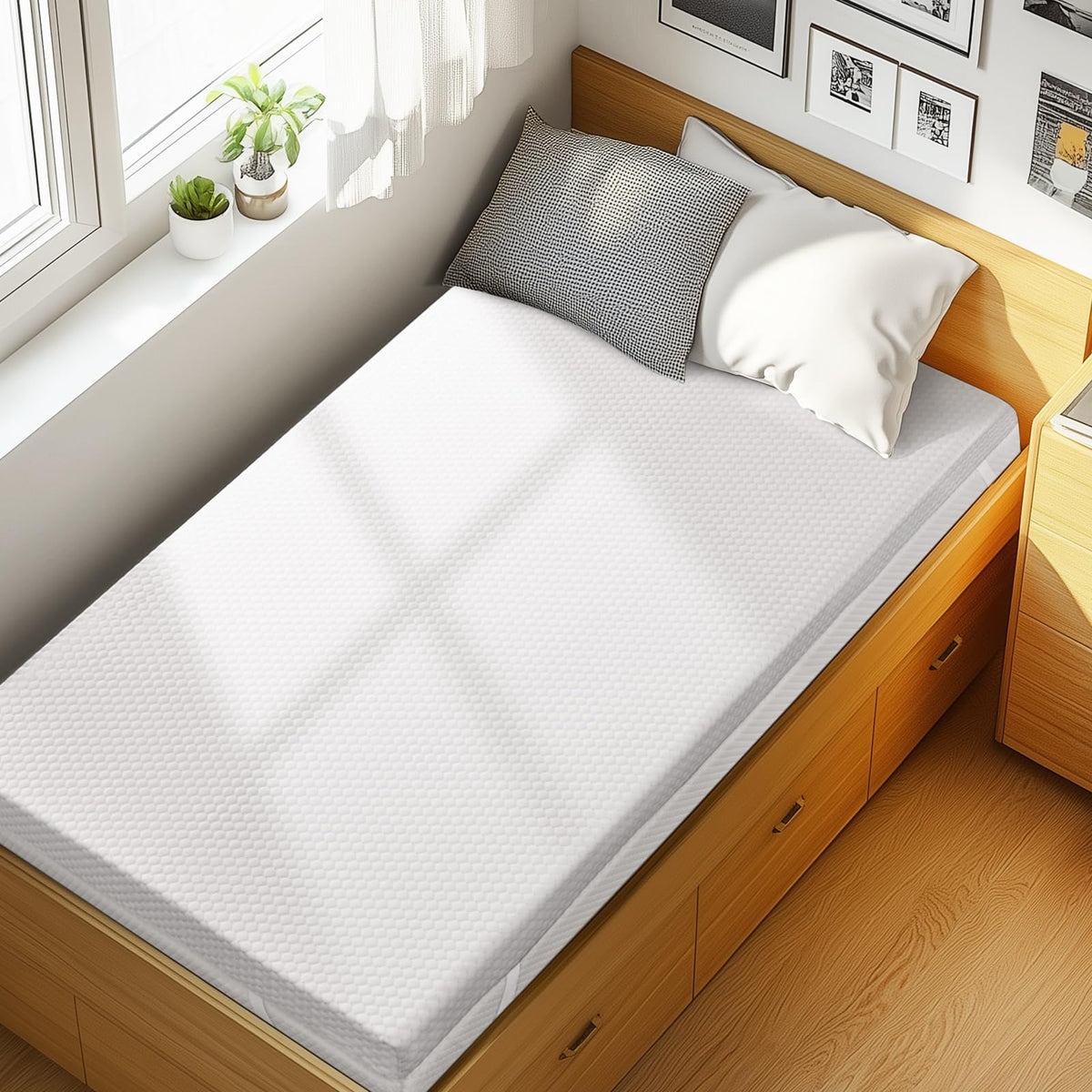 PERLECARE Twin XL topper with gel memory foam for pressure relief and cooler sleep
