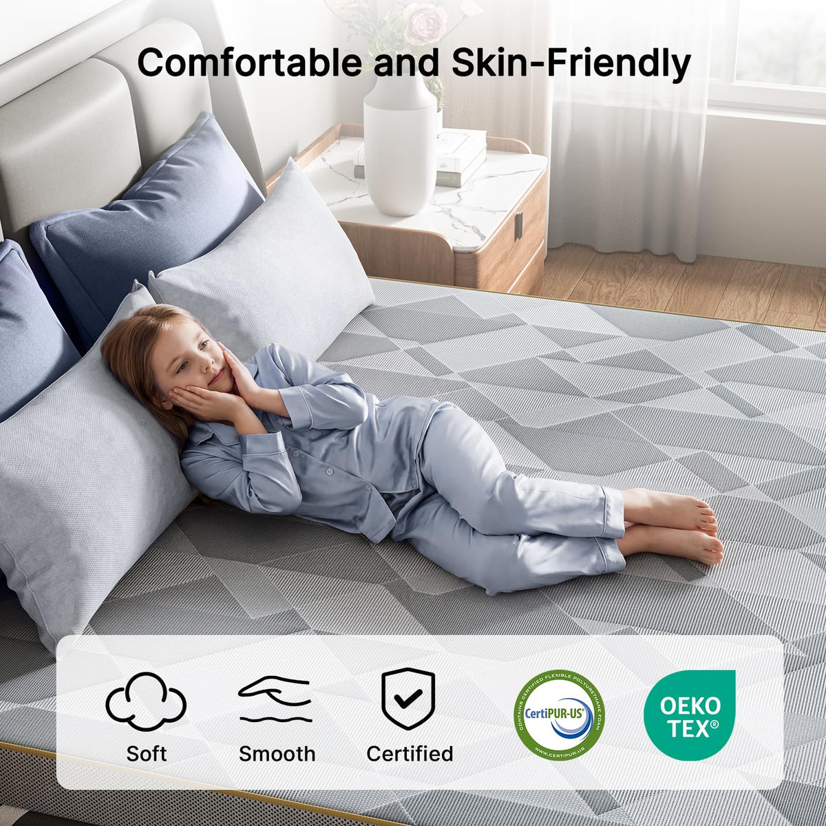 Two-layer foam balances memory foam and base for alignment