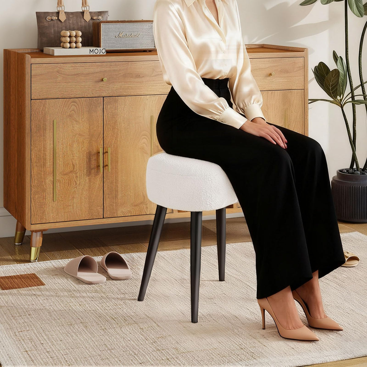 Thick foam cushions for durable, plush seating.