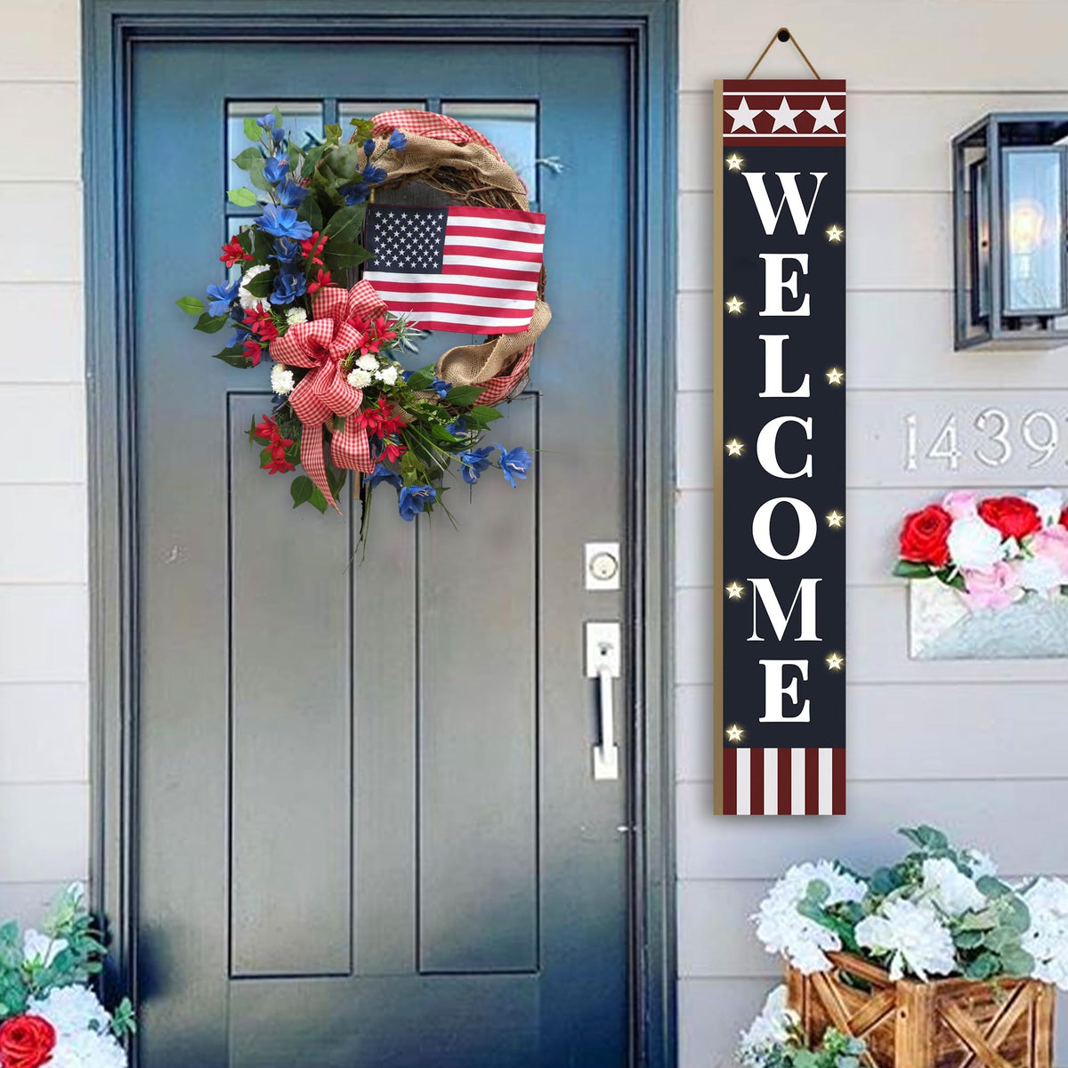 PEROUU assembled porch sign shown at 47.2 inches tall for display