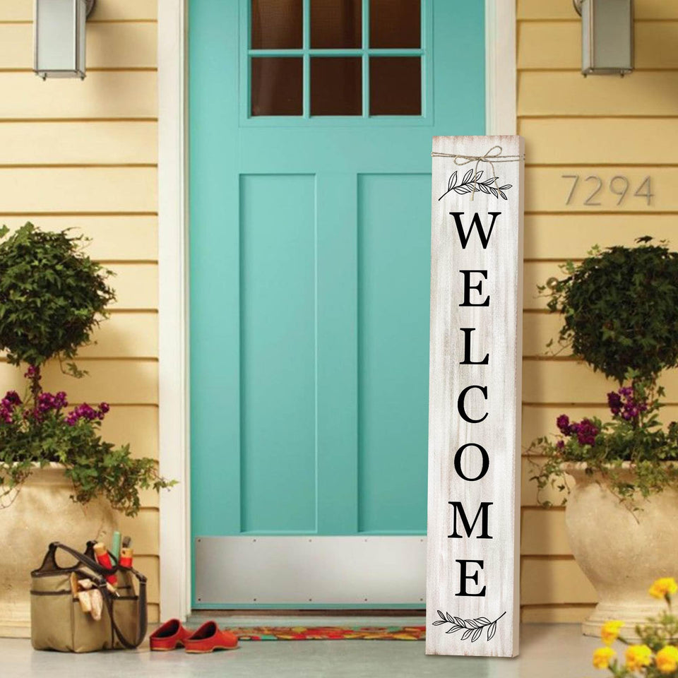PEROUU welcome sign front porch vertical display greets guests with year-round charm.
