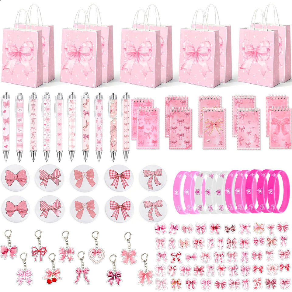 Perpetily pink bow notebook for stylish party keepsakes and notes